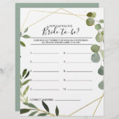 Wie alt war das Brautparty-Spiel? (Vorne/Hinten)