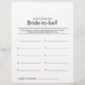 Wie alt war das Brautparty-Spiel? (Vorderseite)