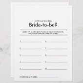 Wie alt war das Brautparty-Spiel? (Vorne/Hinten)