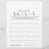 Wie alt war das Brautparty-Spiel? (Vorderseite)