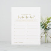 Wie alt war das Brautparty-Spiel? (Stehend Vorderseite)