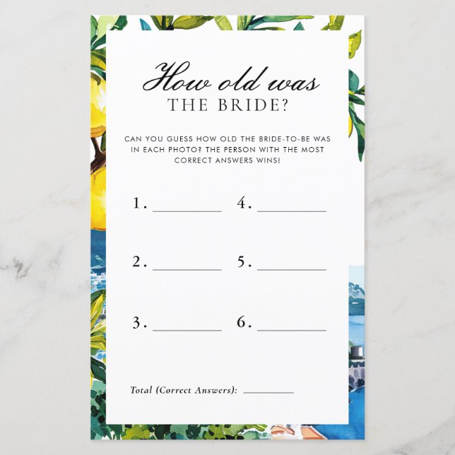 Wie alt war das Brautparty von Amalfi (Vorderseite)