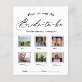 Wie alt war das Bride Brautparty Game? (Vorderseite)