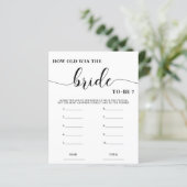 Wie alt war das Bride Simple Brautparty Game? (Stehend Vorderseite)