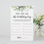 Wie alt war das Geburtstagsspiel? (Stehend Vorderseite)