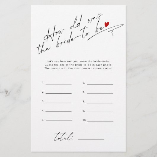 Wie alt war das Skriptspiel "Braut Elegant" (Vorderseite)