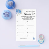 Wie alt war die Blue Flowers Shower Game Card? Flyer (Einzeln)