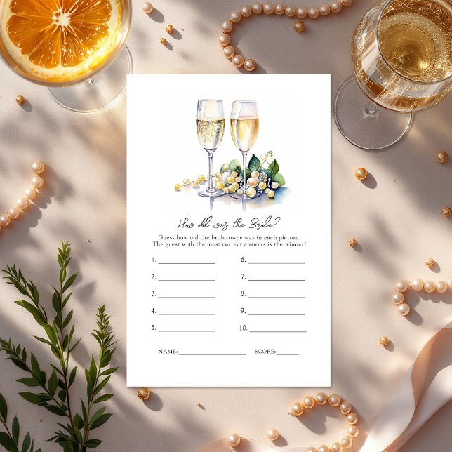 "Wie alt war die Braut?" Brautparty Game ("How Old Was the Bride?" Bridal Shower Game)