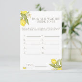 Wie alt war die Braut, um Brautparty zu spielen Einladung (Stehend Vorderseite)