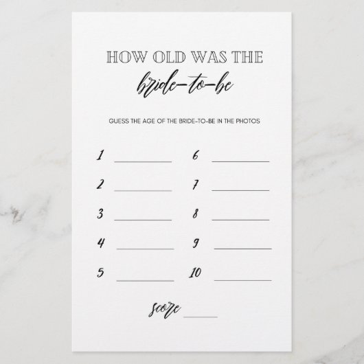 Wie alt war die Braut, um Brautparty zu spielen Flyer (Vorne)
