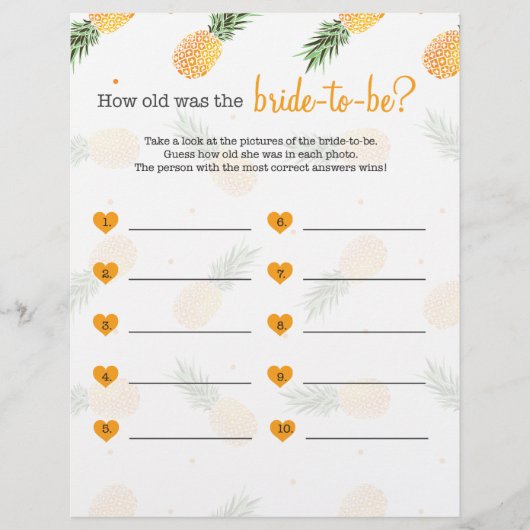 Wie alt war die Braut, um zu duschen Wild Ananas (Vorderseite)