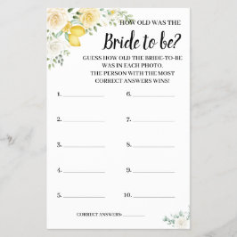 Wie alt war die Lemons & Rose Duschkarte? Flyer