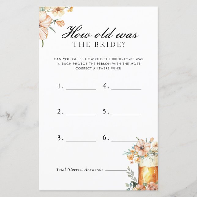 Wie alt war die Liebe der Braut ist, um Brautparty (Vorderseite)