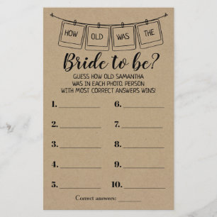 Wie alt war die zukünftige Braut - Rustic Shower S Flyer