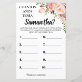 Wie alt war ihr Brautparty englisch spanisch (Rückseite)