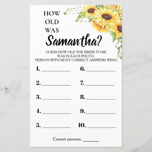 Wie alt war ihr Brautparty englisch spanisch (Vorderseite)