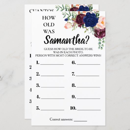 Wie alt war ihr Brautparty englisch spanisch (Vorne/Hinten)