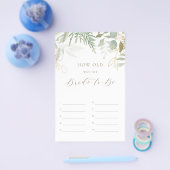 Wie alt war ihr Brautparty-Spiel im Grünen? Flyer (Einzeln)