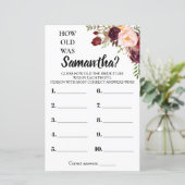 Wie alt war She Marsala Blume Brautparty Game (Stehend Vorderseite)