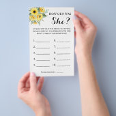 Wie alt war sie? Green Sunflower Game Card Flyer (Handgriff)