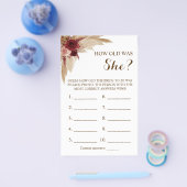 Wie alt war sie? Pampas Grass Game Card Flyer (Einzeln)