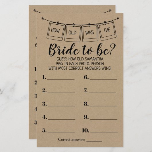 Wie alt war sie rustikal duschte zweisprachiges Sp (Vorne/Hinten)