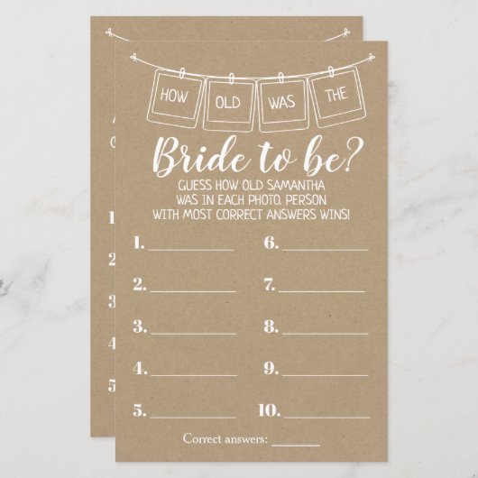 Wie alt war sie rustikal duschte zweisprachiges Sp (Vorne/Hinten)