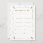 Wie alt war sie schon Baby Shower Game Cards? Einladung (Vorderseite)