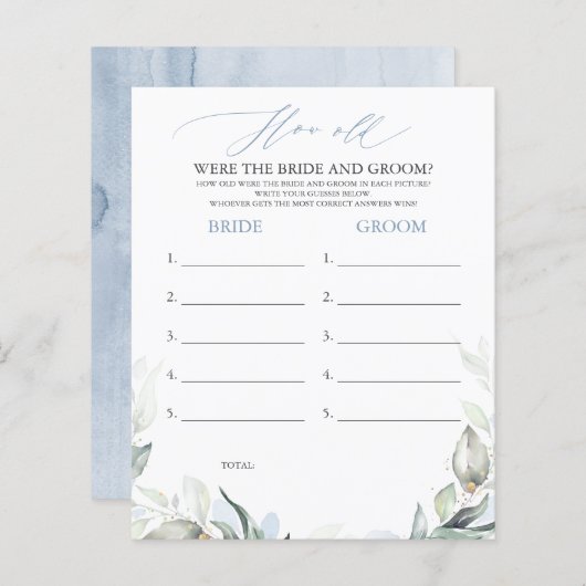 Wie alt waren die BRIDE und das Game (Vorne/Hinten)