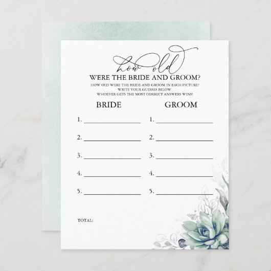 Wie alt waren die BRIDE und das Game (Vorne/Hinten)