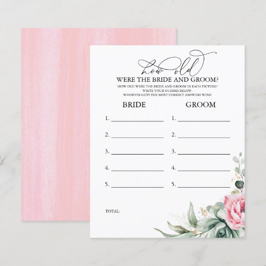 Wie alt waren die BRIDE und das Game (Vorne/Hinten)