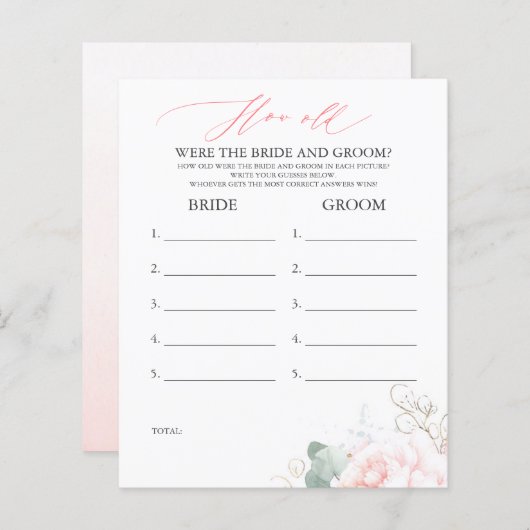 Wie alt waren die BRIDE und das Game (Vorne/Hinten)