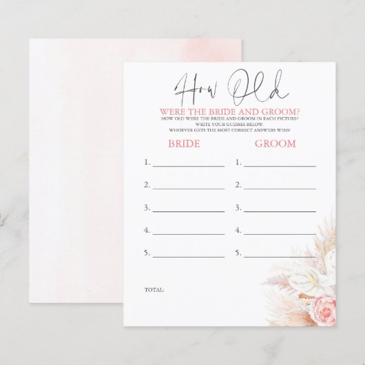 Wie alt waren die BRIDE und das Game (Vorne/Hinten)