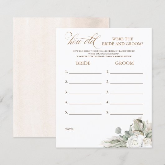 Wie alt waren die BRIDE und das Game (Vorne/Hinten)