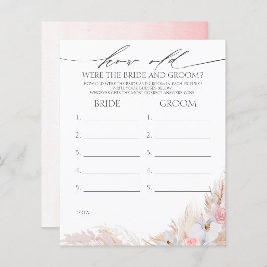 Wie alt waren die BRIDE und das Game (Vorne/Hinten)