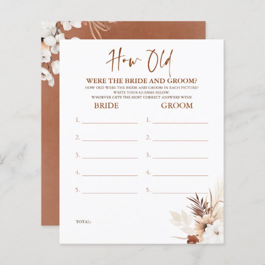 Wie alt waren die BRIDE und das Game (Vorne/Hinten)