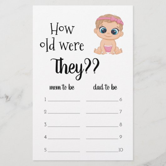 Wie alt waren sie? Baby Mädchen Flyer (Vorne)