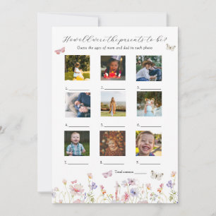 Wie alt waren sie Baby Showgame Card? Einladung