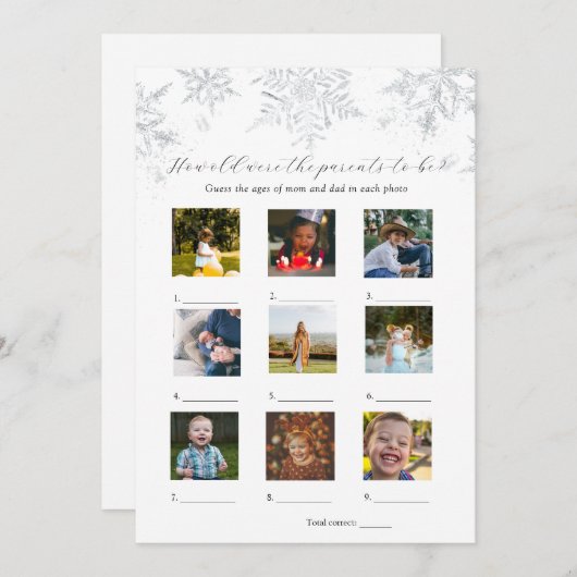 Wie alt waren sie Baby Showgame Card? Einladung (Vorne/Hinten)