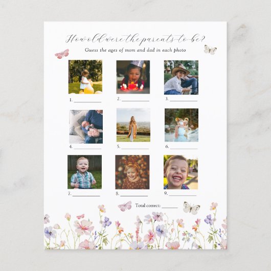 Wie alt waren sie Baby Showspiel (Vorderseite)