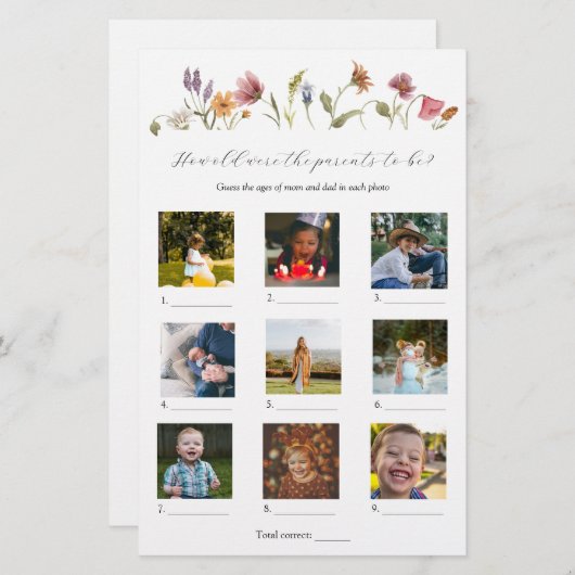 Wie alt waren sie Baby Showspiel (Vorne/Hinten)