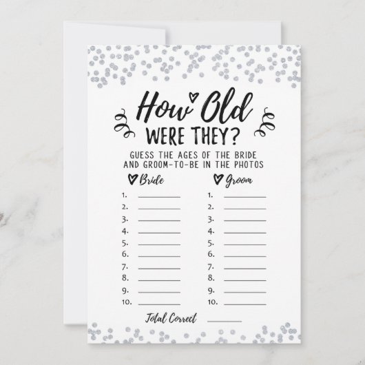 Wie alt waren sie Brautparty oder Hen Party Card Einladung (Vorderseite)