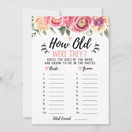 Wie alt waren sie Brautparty oder Hen Party Card Einladung (Vorderseite)