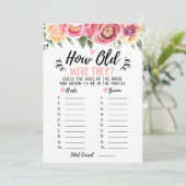 Wie alt waren sie Brautparty oder Hen Party Card Einladung (Stehend Vorderseite)