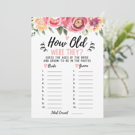 Wie alt waren sie Brautparty oder Hen Party Card Einladung (Stehend Vorderseite)