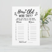 Wie alt waren sie Brautparty oder Hen Party Card Einladung (Stehend Vorderseite)