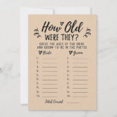 Wie alt waren sie Brautparty oder Hen Party Card Einladung (Vorderseite)