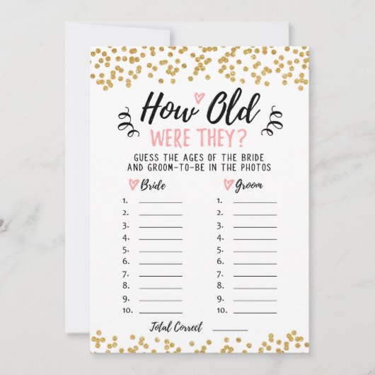 Wie alt waren sie Brautparty oder Hen Party Card Einladung (Vorderseite)