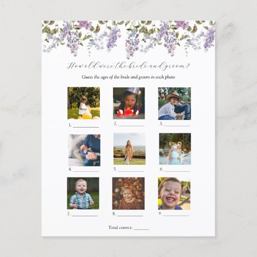 Wie alt waren sie Brautparty-Spiel (Vorderseite)
