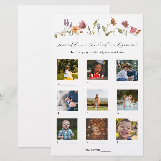 Wie alt waren sie Brautparty-Spiel (Vorne/Hinten)